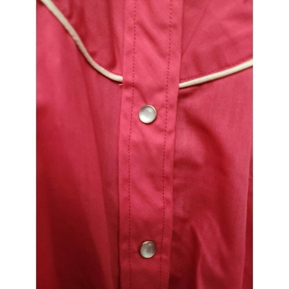 Vintage ELY Country Charmers Women’s Large Western Shirt Pearl Snap Pink Roses - Picture 8 of 10